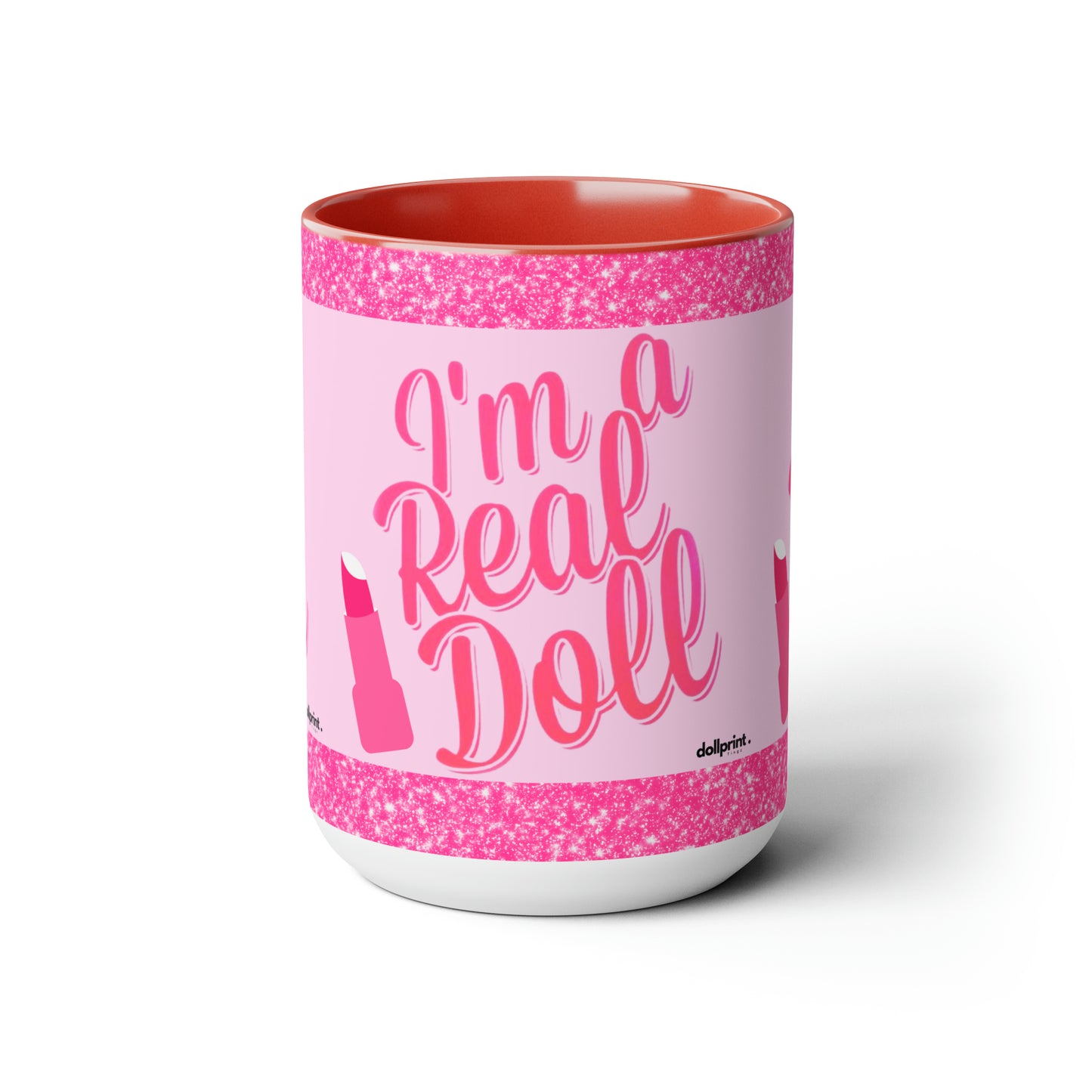 I’m A Real Doll Two-Tone Coffee Mugs, 15oz