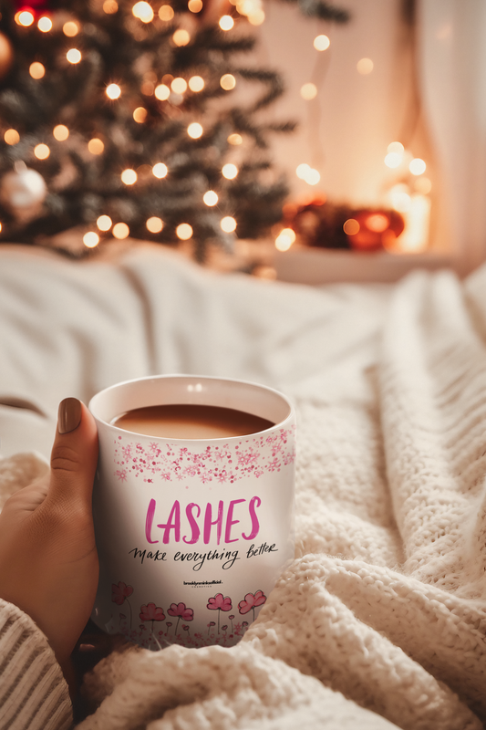 Lashes Make Everything Better Accent Coffee Mug, 11oz