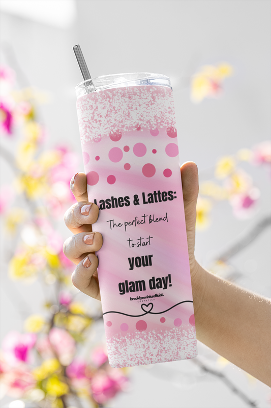 Lashes And Lattes Tumbler 20oz